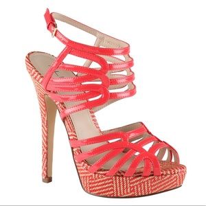 Aldo Lilliana Strappy High Heels in Coral
